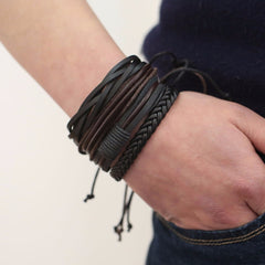 Handmade Bracelet Retro Style Leather Bracelet men Masculina Charm Jewelry Boyfriend Gifts Pulseira