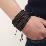 Handmade Bracelet  Retro Style Leather Bracelet men Masculina Charm Jewelry  Boyfriend Gifts Pulseira
