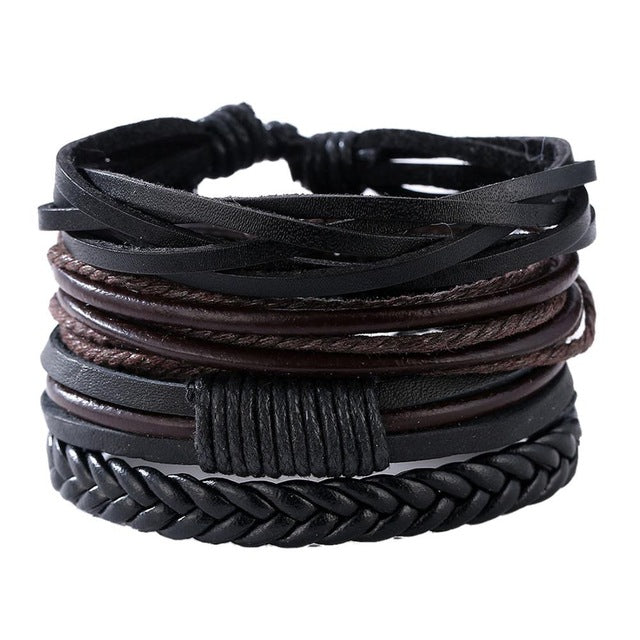 Handmade Bracelet  Retro Style Leather Bracelet men Masculina Charm Jewelry  Boyfriend Gifts Pulseira