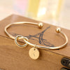IPARAM Golden Silver Rose Gold Letter Bangle Bracelet 2019 Opening Adjustable A-Z Female Snake Chain Charm Bracelet